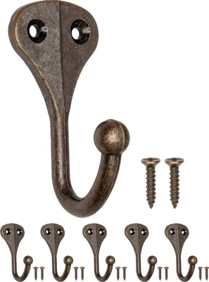 Produktbild von 'FUXXER® - Antike Garderoben-Haken, Handtuch-Haken, Kleider-Haken, Eisen-Haken, Wand-Haken, Messing B'