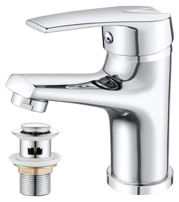 Zdjęcie produktu dla Bateria umywalkowa do łazienki, mosiądz, chrom, gwint G3/8, wkład ceramiczny