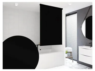 Produktbild von HALB Kassetten Modell Uni SCHWARZ 7 Breiten ZUR Wahl (80x240 cm)