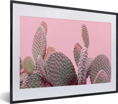 Produktbild von MuchoWow® Gerahmtes Poster Kaktus - Pflanzen - Sommer 40x30 cm - Poster mit Schwarzem Bilderrahmen Wandposter Rahmen Foto Bilder - Bilderrahmen - Poster im Rahmen