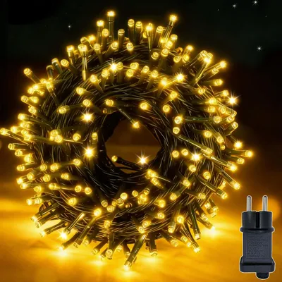 Lichterkette 10m 100 LED warmweiß, IP44, 8 Modi, Timer
