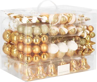 Immagine prodotto di Bignè di Natale Bignè per albero di Natale Bignè per albero di Natale 155 pezzi decorazione - color oro