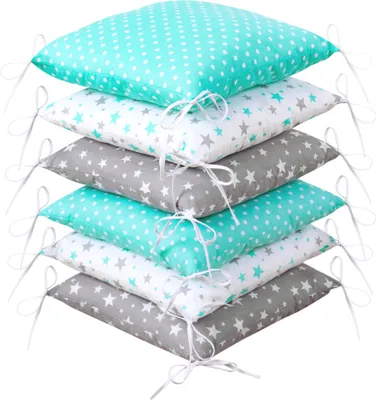 Produktbild von Amilian Bettumrandung 210 cm Babybett Kinder Nestchen Kantenschutz Bettnestchen Kopfumrandung für Laufstall Hausbett Bettausstattung Polster