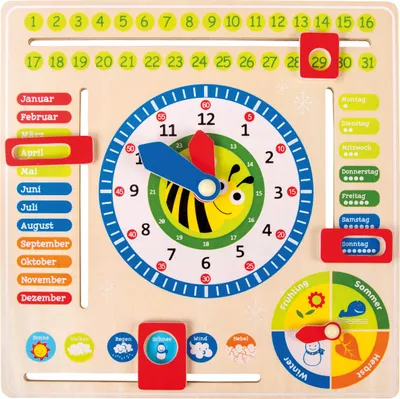 Image de Tableau d'apprentissage de la date, de l'heure et des saisons FR