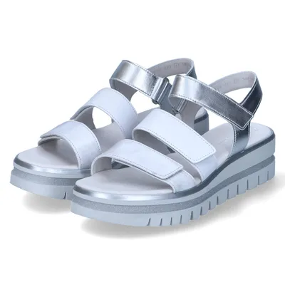 Produktbild von Gabor Damen Keilsandaletten/ Sandaletten/ Sandalen Silber Glattleder Größe: 6