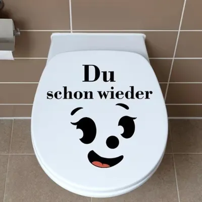 Produktbild von GKA WC-Deckel Aufkleber Toilettendeckel Tattoo selbstklebend Toilette Sitz Spruch - Du schon wieder