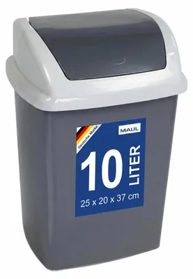 Immagine prodotto di Cestino MAUL MAULswing 10 l plastica 25 x 20 x 37 cm grigio scuro