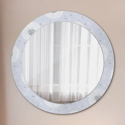 Produktbild von Ø70cm Modern Spiegel - Wandspiegel Wandmontage- Schlafzimmer - Blumen Löwenzahn