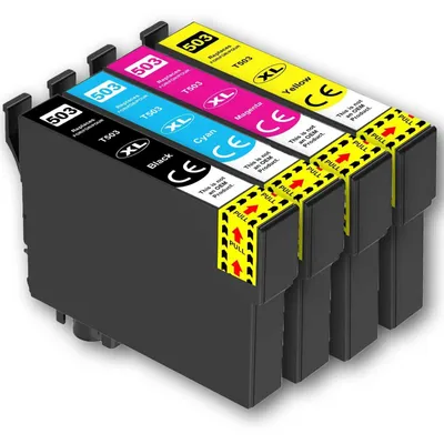 Produktbild von 4 kompatible Druckerpatronen 503 XL Black, Cyan, Magenta, Yellow - XXL Füllmenge für Epson Expression Home XP-5200, WorkForce WF-2960DWF