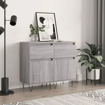 Immagine prodotto di vidaXL Credenze 2 pz. Grigio Sonoma 40x35x70 cm Materiale a base di legno