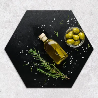 Produktbild von Glas-Herdabdeckplatten Glaskeramikkochfeld-Abdeckung Spritzschutz Glas hexagon 40 cm Oliven