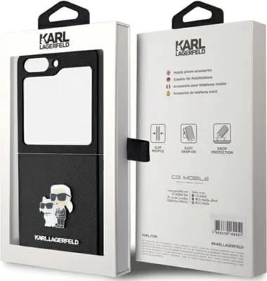 Produktbild von Etui Karl Lagerfeld Saffiano Karl&Choupette Pin Do Samsung Galaxy Z Flip 5 - Czarne