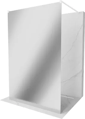 Zdjęcie produktu dla Mexen Kioto ścianka prysznicowa wolnostojąca 100 x 200 cm, lustro 8 mm, biała - 800-100-002-20-50