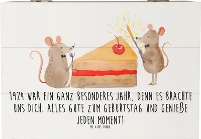 Produktbild von Mr. & Mrs. Panda Schatulle 1924 Geburtstag 22 x 15 cm - Weiß - Geschenk, schätzen, dich, Holzbox, Holztruhe, Glückwunsch, fotobox, Schatzkiste, Geschenkbox, Alter