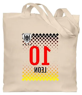 Produktbild von Baumwolltasche - 2024 Fussball EM Fanartikel - Deutschland Fußball Trikot | Germany-Style mit personalisiertem Namen und Nummer