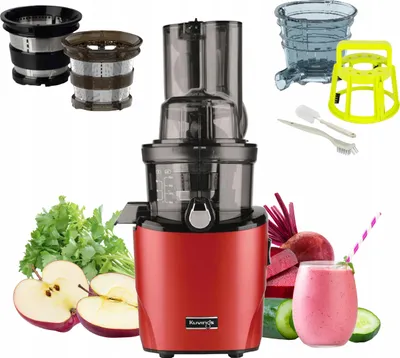 Zdjęcie produktu dla Kuvings REVO830, Sokowirówka wolnoobrotowa, Czarny, Czerwony, Matte Dark Red, 50 RPM, 400 l, 4,3 cm
