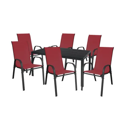 Image de Salon de jardin 7 pièces L150xl90cm Aluminium Non-Wood