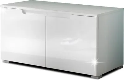 Obrázok produktu pre Kondela Botník (skrinka na topánky) Space - biely vysoký lesk