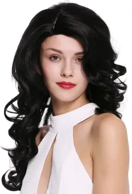 Produktbild von WIG ME UP Perücke Wellig Scheitel Schwarz DW1948-220-1