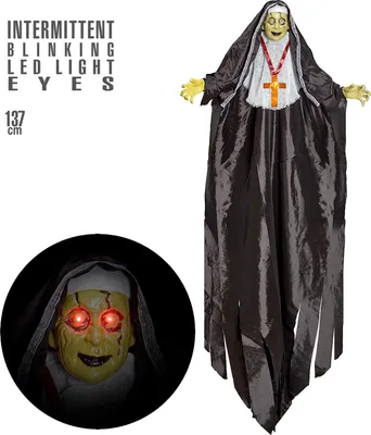 Produktbild von Hängefigur "Zombie Nonne" LED Augen 137 cm | Halloween Dekoration