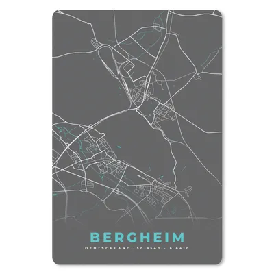 Produktbild von MuchoWow® Mauspad Mousepad Deutschland - Blau - Bergheim - Stadtplan - Karte 40x60 cm - Mousepads - Maus Mat - Pad - Mausunterlage - Schreibtisch Accesoire