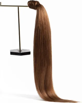 Image de Extensions de cheveux naturels « Chaarmant » pour queue de cheval, 55 cm, 100 g – Postiche pour queue de cheval n° 8, brun doré