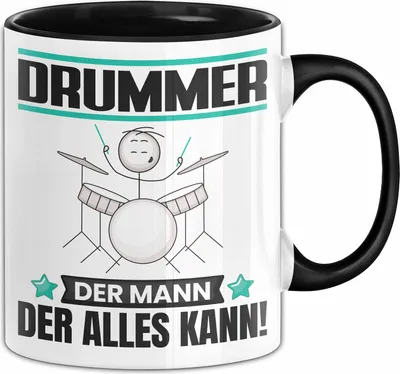Produktbild von Drummer Tasse Geschenk für Drummer Der Mann Der Alles Kann Geschenkidee zum Geburtstag (Schwarz)