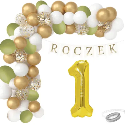 Image de Kit pour premier anniversaire : guirlande de ballons et bannière bohème