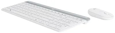 Produktbild von Logitech Slim MK470, Volle Größe (100%), Kabellos, RF Wireless, QWERTZ, Weiß, Maus enthalten