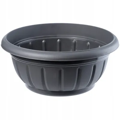 Obrázek produktu pro KADAX kulatá mísa na květiny "Budrio", plastový květináč, venkovní květináč, antracit, 30 cm, 1 kus