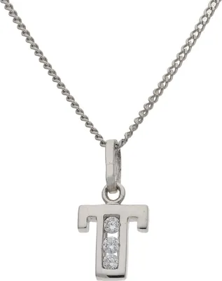 Produktbild von JuwelmaLux Anhänger Buchstabe "T" 925/000 Sterling Silber mit Zirkonia JL16-02-0602