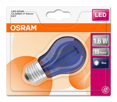 Produktbild von Osram LED Filament Leuchtmittel Tropfen bunt 1,6W = 15W E27 blau