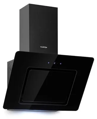 Obrázek produktu pro Klarstein Sofia 60 digestoř, šikmá, 60 cm, EEK B, 300 m³/h, odsávání vzduchu, možnost recirkulace, LED osvětlení, dotykové ovládání, skleněný kryt, digestoř, nástěnná digestoř, černá