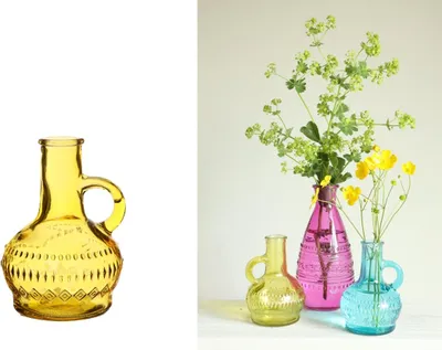 Produktbild von Glasvase klein 'Lille' 10 cm, elf Farben und Korken-Set Deko Natur Naturdeko, Farbe:Gelb