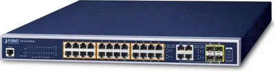 Produktbild von PLANET GS-4210-24PL4C, Managed, L2/L4, Gigabit Ethernet (10/100/1000), Power over Ethernet (PoE), Rack-Einbau, 1U