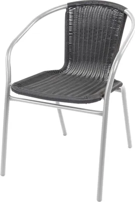 Obrázok produktu pre Linder Exclusiv Záhradná stolička RATAN Strieborná/Čierna