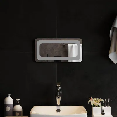 Obrázek produktu pro LED zrcadlo do koupelny, průhledné, 40 x 20 cm, tvrzené sklo