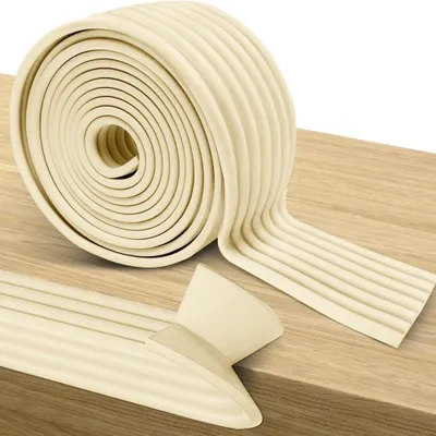 Produktbild von Kantenschutz Selbstklebend,5M Kantenschutz Schaumstoff,Weichem Extra Breit Klebe Eckenschutz Schaumstoff Kantenumleimer Selbstklebend Tischkantenschut