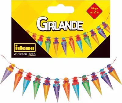Obrázok produktu pre Garland school start 12 školských kužeľov dĺžka 85 cm veľkosť školských kužeľov 22 cm