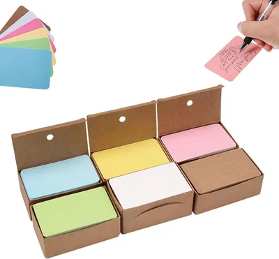 Imagen del producto de Tarjetas en blanco de cartulina, 600 unidades, de colores, para proyectos de manualidades creativas