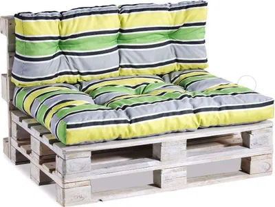 Image de Coussins de palette, Coussins de canapé de jardin, Coussins matelassés remplis de mousse de Poulirette granulée, nombreux coloris et tailles PPI (Coussin d'assise 120x40, matelassé Vert-Gris-Jaune 6)