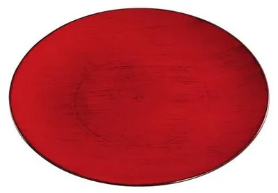 Produktbild von Kunststoffteller, rund, rot / schwarz, ∅ 40 cm / Höhe: 2 cm