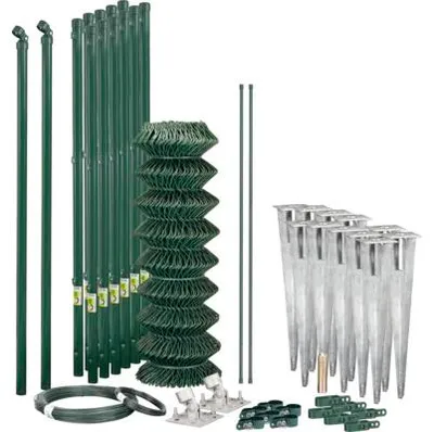 Produktbild von 4-Eckgeflecht Set ALBERTS Maschenweite 60 mm für Einschlaghülse 25 x 1,75 m grün