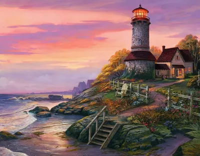 Produktbild von Malen nach Zahlen XL 5d Diamond Painting Leuchtturm Küste Malen nach Zahlen 40x50cm
