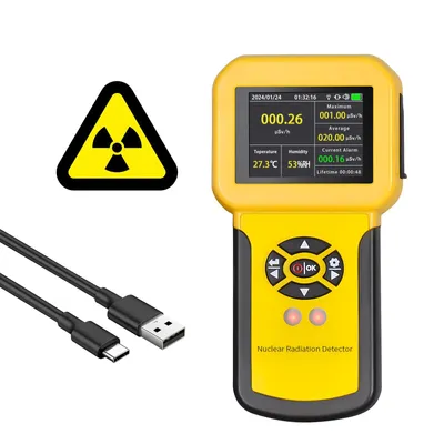 Produktbild von Geigerzähler, Nuklearer Strahlungsdetektor mit LCD-Anzeige Radioaktiver Detektor Erkennt Beta-Gamma-Röntgenstrahlung CPM-Pegel mit Alarm