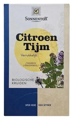 Productafbeelding van Sonnentor Citroen Tijm Thee (18 zakjes)