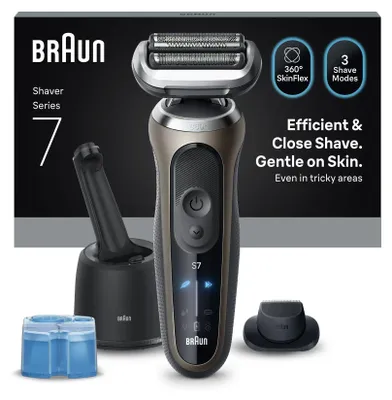 Produktbild von Braun Series 7 72-C7200СС, Folienschaber, Schwarz, Edelstahl, Tasten, Intensiv, Normal, LED