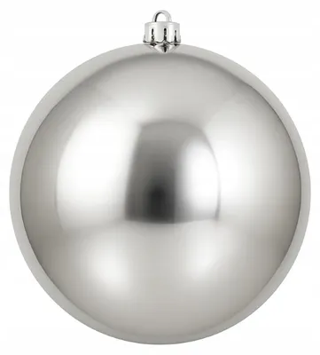 Produktbild von Glas-Christbaumkugel, silber glänzend, 10 cm, Weihnachtsbaumschmuck, 1 Stück