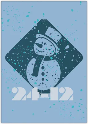 Produktbild von Trendige Weihnachtskarte mit Schneemann: 24-12