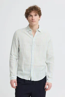 Produktbild von Casual Friday CFRissa Herren Leinenhemd Hemd Langarmhemd Leinenmix Regular Fit